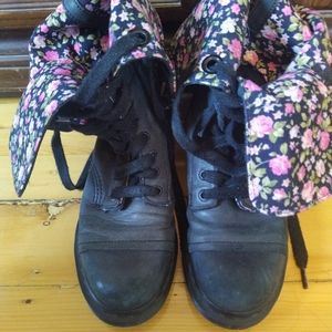 Dr. Martens Triumph Floral Fold Over Combat Boots